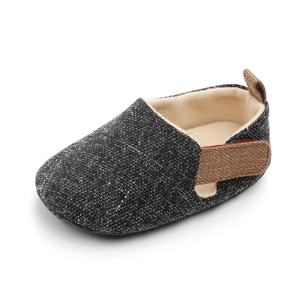Black Summer Baby Shoes Walking Shoes Male and Female Treasure Soft-soled Antiskid Shoes 0-3 Years Baby Boy Boots Shoes Black Canvas - Цвет: Black