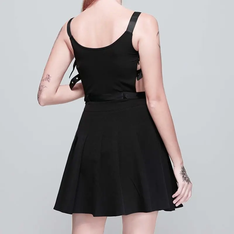 Готический чулок мини платье Для женщин сезон лето модные ботинки на молнии со