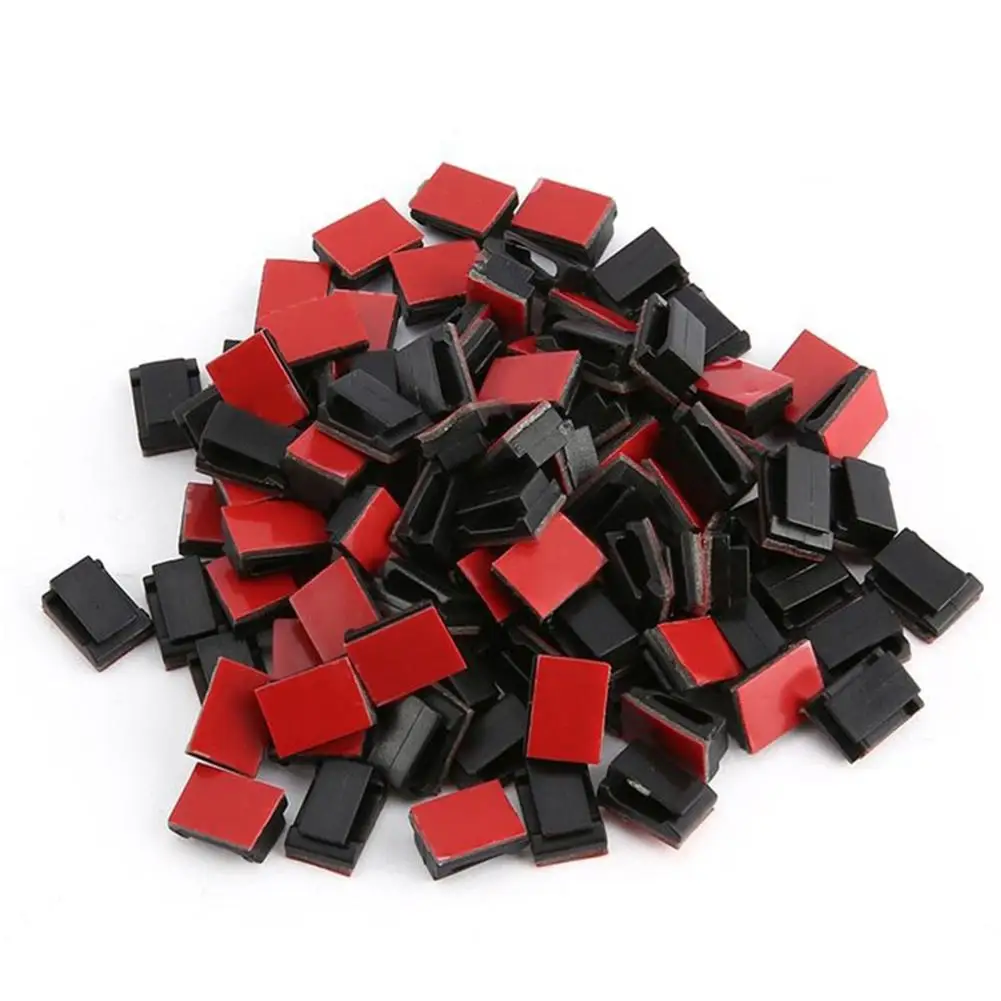 

10/40/100Pcs Adhesive Car Cable Clip Earphone Wire Clamps Organizer Cord Tie Holder Plastics Storage Bobbin Winder Fastener Clip