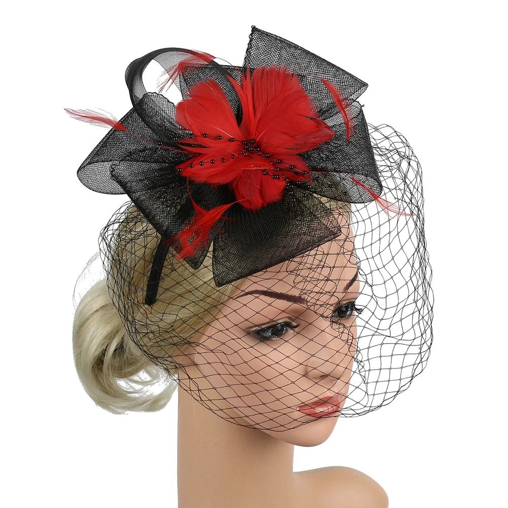 Новая модная женская сетчатая Вуалетка головной убор для волос повязка на голову