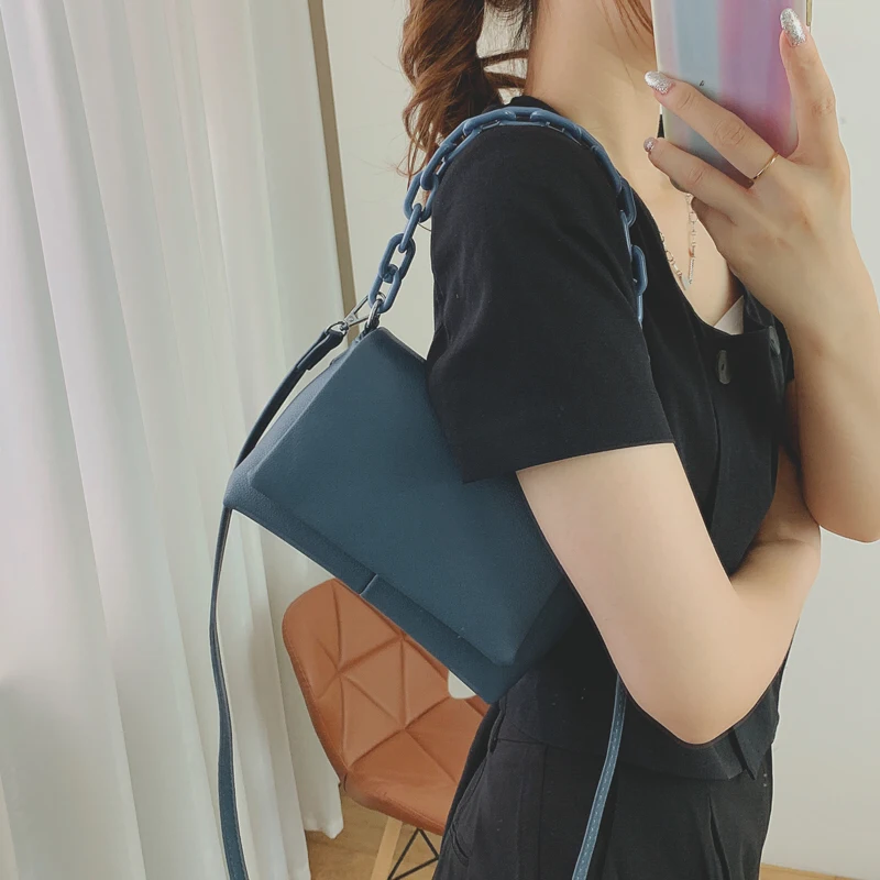 

High Quality Litchi Grain Leather Solid Chain Square Shoulder Messenger Bag For Women Sac Main Purses And Handbags Bolso Mujer