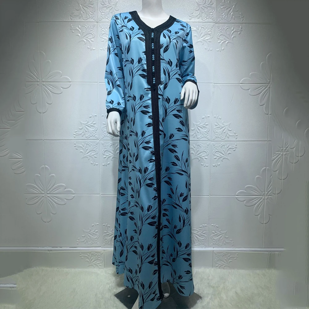 

MD Muslim Fashion Women Elegant Abaya Dubai Turkey Muslim Hijab Dress 2021 Caftan Plus Size Boho Long Dresses Islamic Clothing