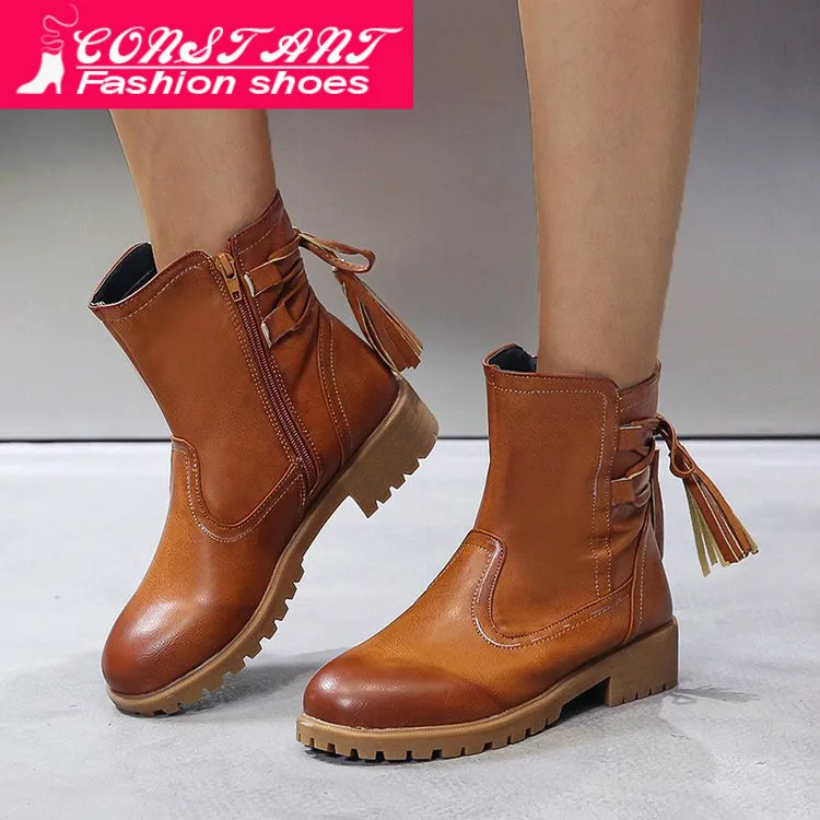 2019 новые осенние удобные ботинки martin женские полусапожки на низком каблуке с