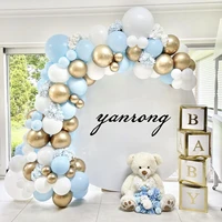 100pcs sky blue metal gold confetti balloons baby shower wedding valentines day birthday gender reveal partydecorations noel