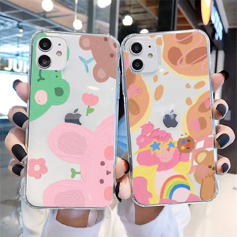 

Hand Drawn Cartoon Animals Phone Case For IPhone SE2 11 11Pro XS MAX XR 7 8 6 Plus 5 5S SE 12 Mini 12Pro Max