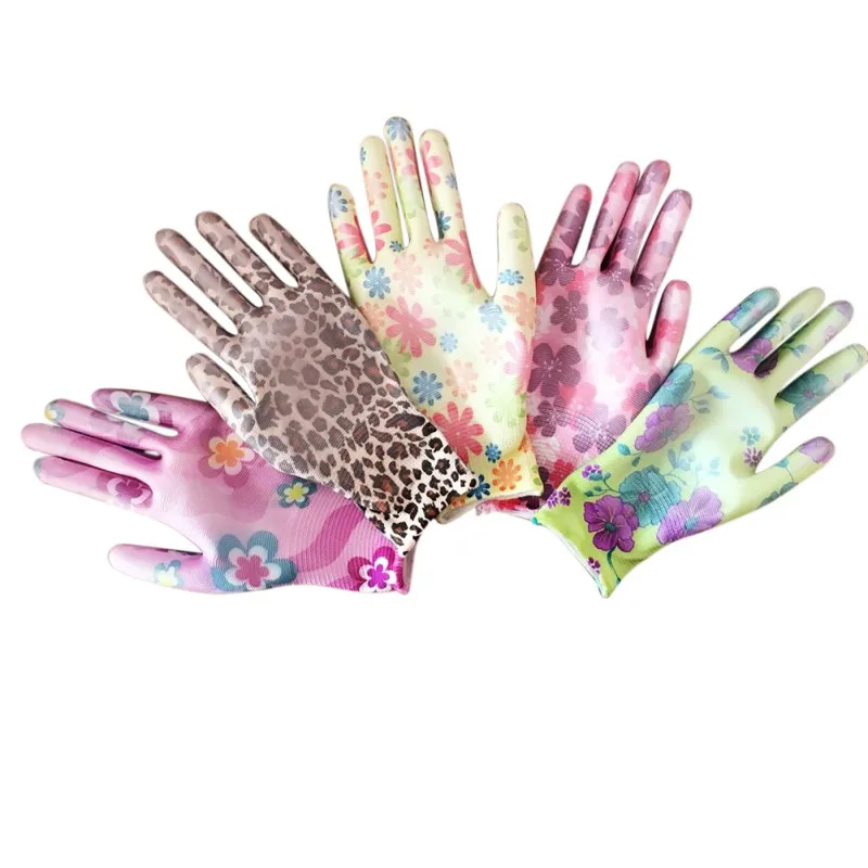 

Gardening Gloves Flower Print Breathable Cleaning Tools PU Gloves Garden Gloves For Women Non-slip Housework Clean Gloves