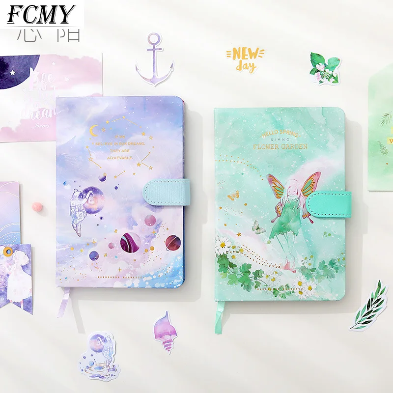 

Cute Korean Hardcover Leather Binder Notebooks Kawaii Girls Cartoon Notebook Stationery Agenda Planner School Supplies Notebook