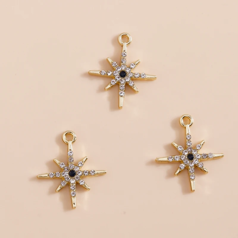 

5pcs Excellent Crystal Polar Star Charms for Earrings Bracelets Keychains Pendants Handmade DIY Jewelry Making Accessories