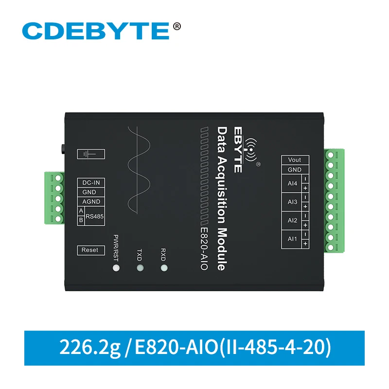 Аналоговый 4-канальный модуль сбора данных 4-20 мА модель RTU E820-AIO(II-485-4-20) 433 МГц