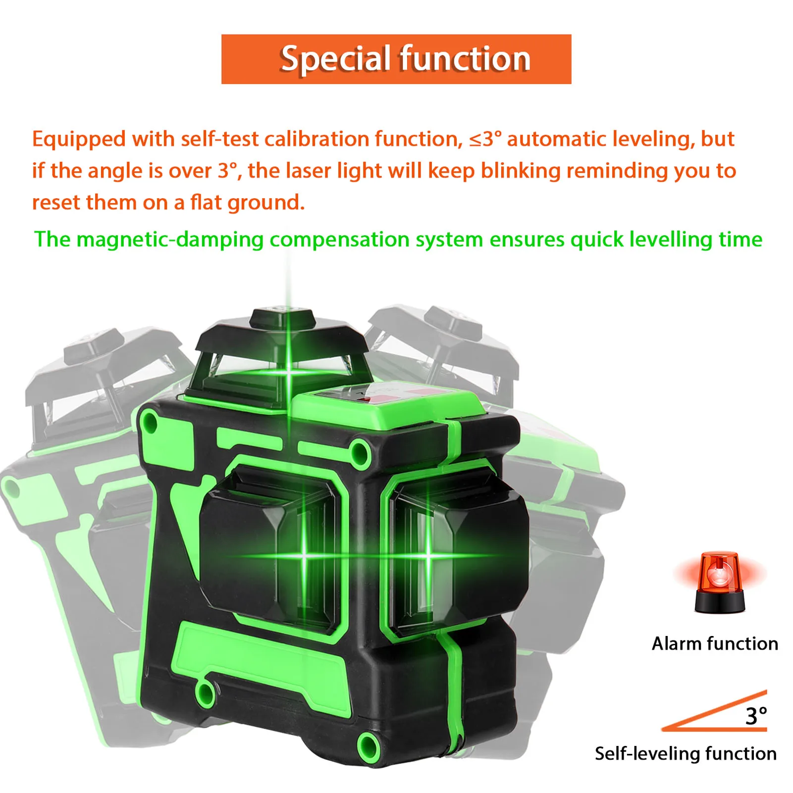 3D/4D Laser Level Self-Leveling Wireless Remote 360 Horizontal Vertical Cross Lines With Battery Wall Bracket Nivel | Инструменты