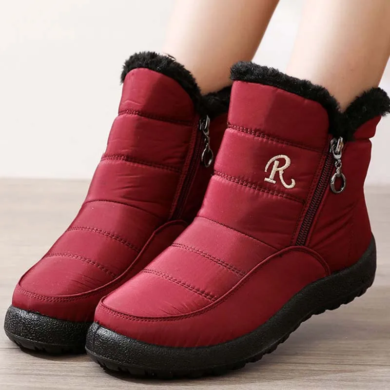 Женские Водонепроницаемые ботинки на платформе зимние молнии есть большие