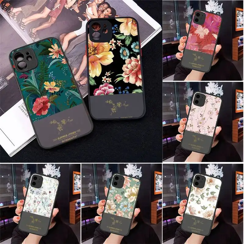 

Summer Flowers Pineapple Phone Case For iPhone 13 12 11 Mini Pro XR XS Max 7 8 Plus X Matte transparent Back Cover