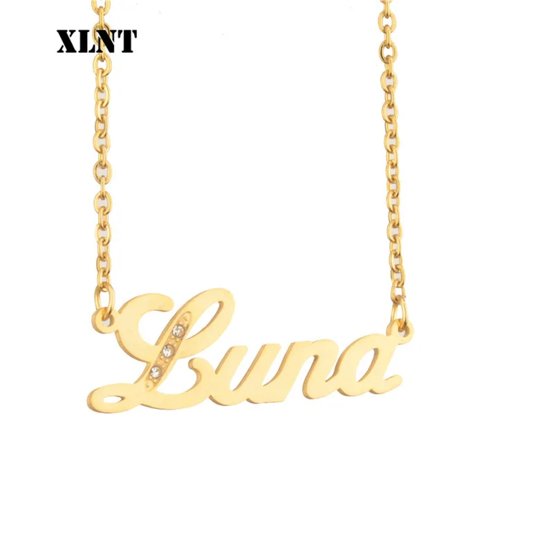 XLNT Luna ожерелье с именем персонализированное именное ручной работы