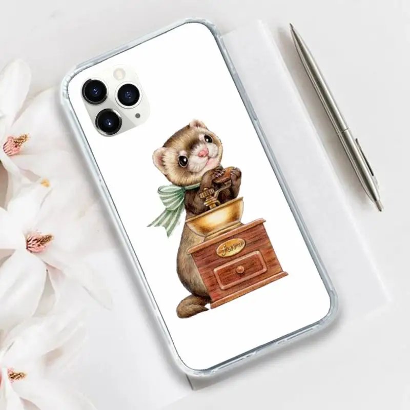 

Cartoon otter Phone Case Transparent for iPhone 11 12 mini pro XS MAX 8 7 6 6S Plus X 5S SE 2020 XR