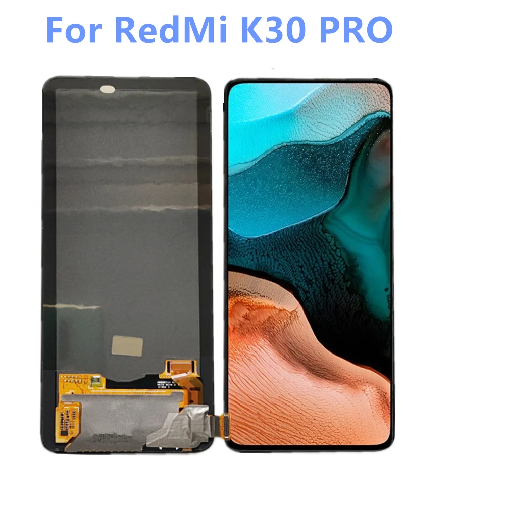 Panel de cristal t&aacute;ctil de digitalizador con huella dactilar para Xiaomi Redmi K30 PRO, montaje de pantalla LCD Amoled, nuevo y Original-0
