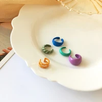 bilandi colorful ear cuff earrings for girl gifts solid 5 pc per set acrylic clip earrings without piercing women jewelry