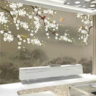 Настенные 3D обои на заказ, стерео, цветы магнолии, птицы, настенная живопись для гостиной, ТВ, кабинета, обои в китайском стиле, 3 D фрески
