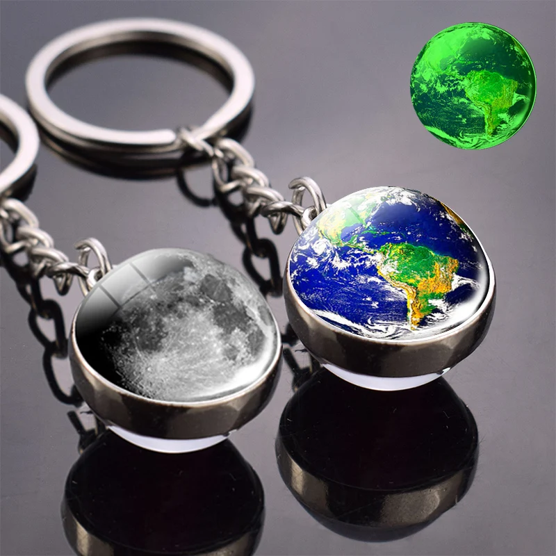 Светится в темноте брелки для ключей с планетами Jupter Moon Earth Mars Sun Mercery