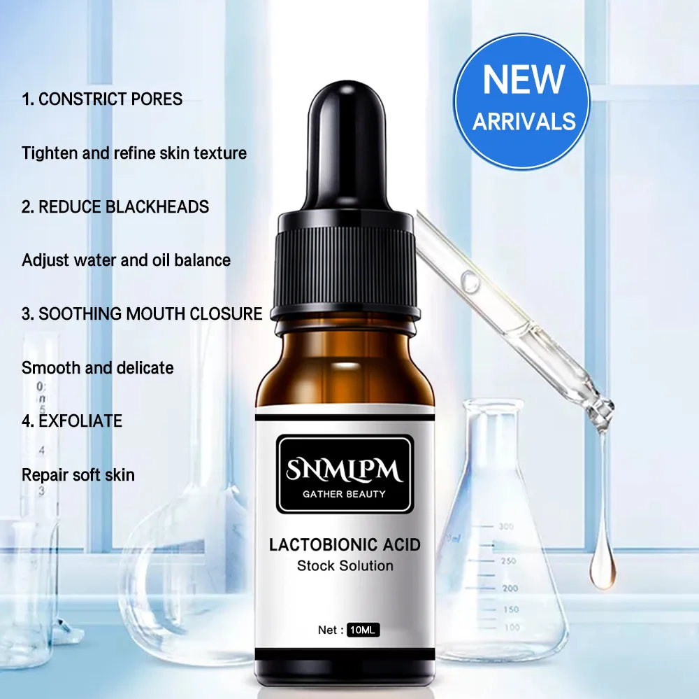 

lactobionic acid stock solution Shrink Pores Moisturizing Whitening Serum Minimize Pores Anti-aging Facial Essence face care