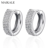 luxury cubic zirconia round circle earrings gold silver color cz small hoop earrings for women girls temperament jewelry gifts