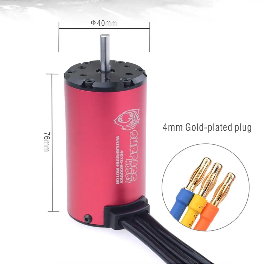 Surpass Hobby KK Waterproof ESC Brushless Motor Combo 4076 1350/1500/2000/2250KV with 120A for 1/8 RC Car Drift Racing | Игрушки и хобби