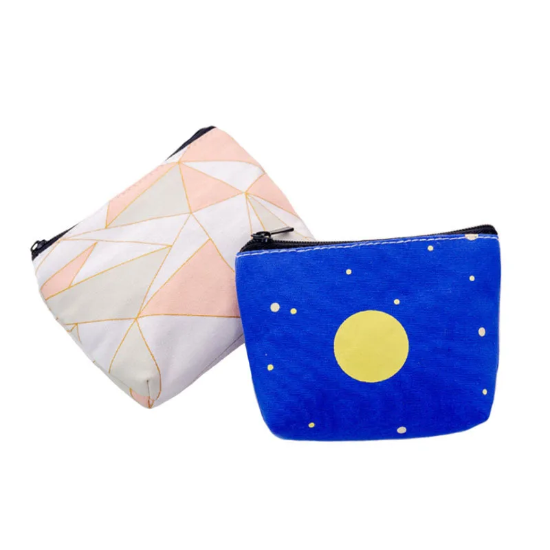 Кошелек для монет карман денег Холщовый большой чехол с принтом звезд Луны