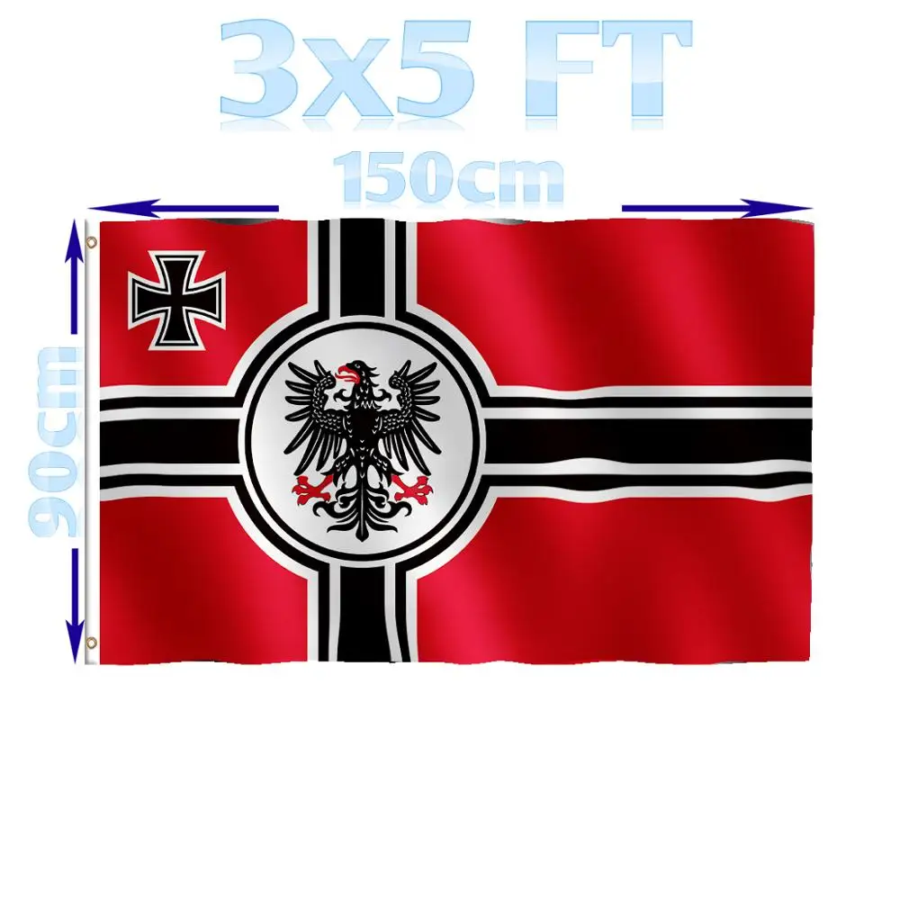 

BENFACTORY Store 3x5Ft Germany Greater German Reich War Eagle Flag Single Layer 100D Polyester Brass Grommets