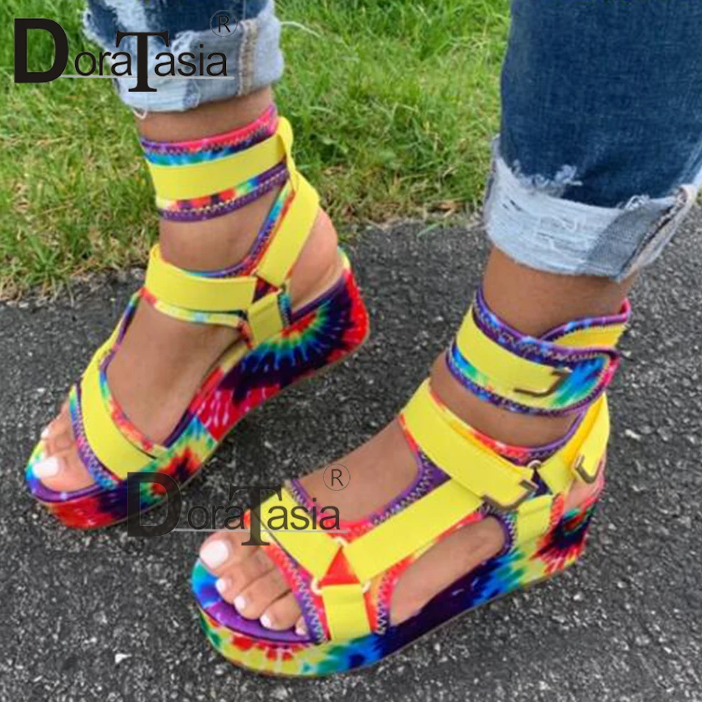 

DORATASIA 2022 New Ladies Platform Gladiator Sandals INS Hot Colorful Wedges Summer Women's Sandals Party Wholesale Shoes Woman
