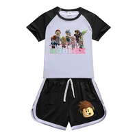 2021 girls boys summer clothing set robloxing kids sports t shirt pants 2 piece sets baby clothing comfortable outfits pyjamas