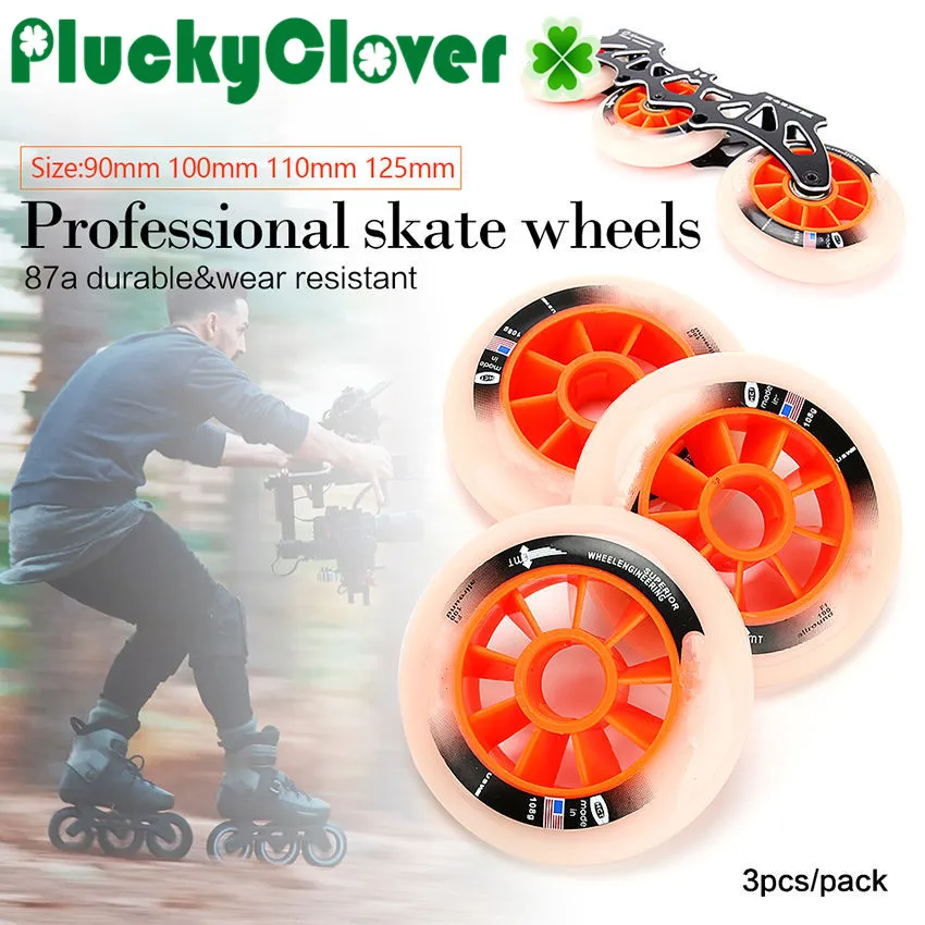 

3pcs Speed Skating Wheel 90mm 100mm 110mm 125mm 87a Skate Competition Race Wheels Inline Speed Skates Wheels Abrasion Resistant