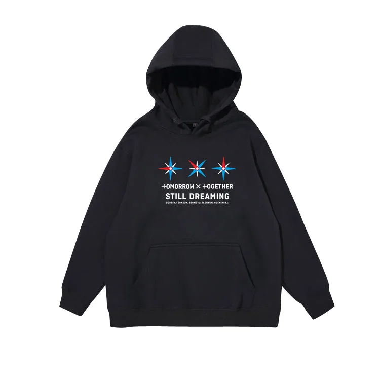 

Kpop txt album STILL DREAMING same printing pullover loose hoodie unisex fashion fleece/thin sweatshirt 4 colors