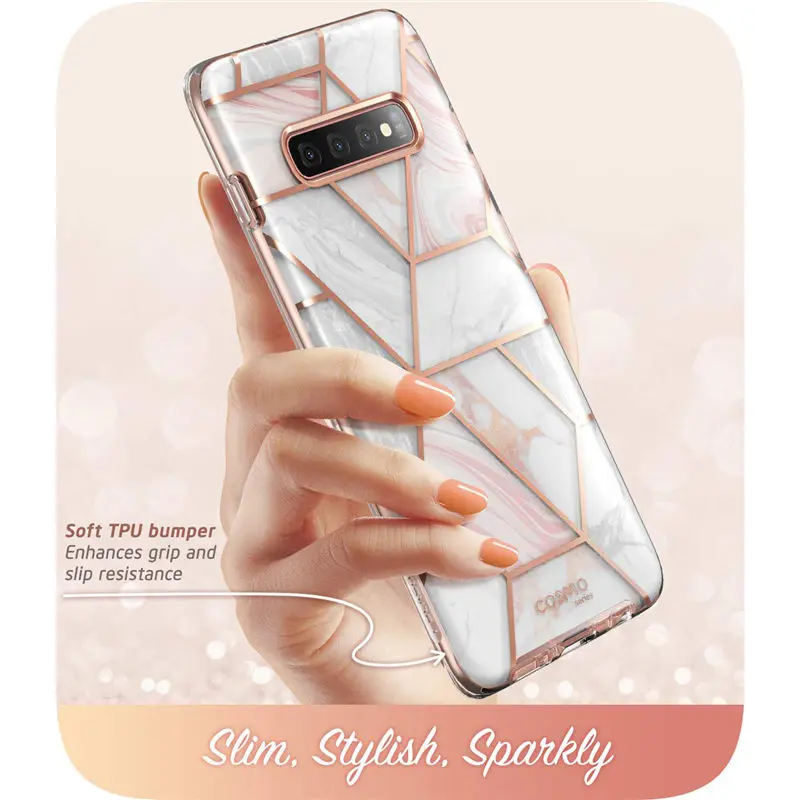 i blason for samsung galaxy s10 case 6 1 inch cosmo full body glitter marble bumper cover case without built in screen protector free global shipping