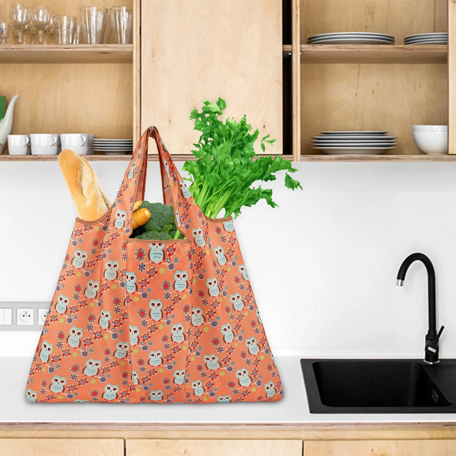 Симпатичная мультяшная складная сумка для покупок экологически чистая