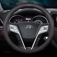 no smell thin car genuine leather steering wheel covers for hyundai avante i30 elantra kona i10 i35 elantra santa fe accessories