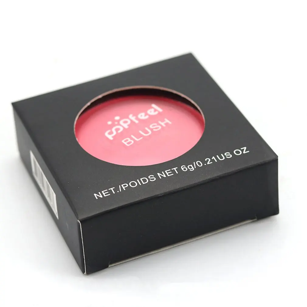 Макияж Мода 3 в 1 румяна пудра Кисть Зеркало Лицо Косметика набор 6 цветов щетка