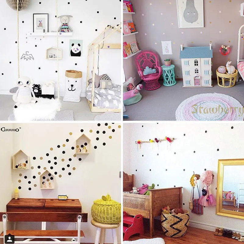 Настенный декор Европейский Золотой горошек украшение дома обои Детская комната