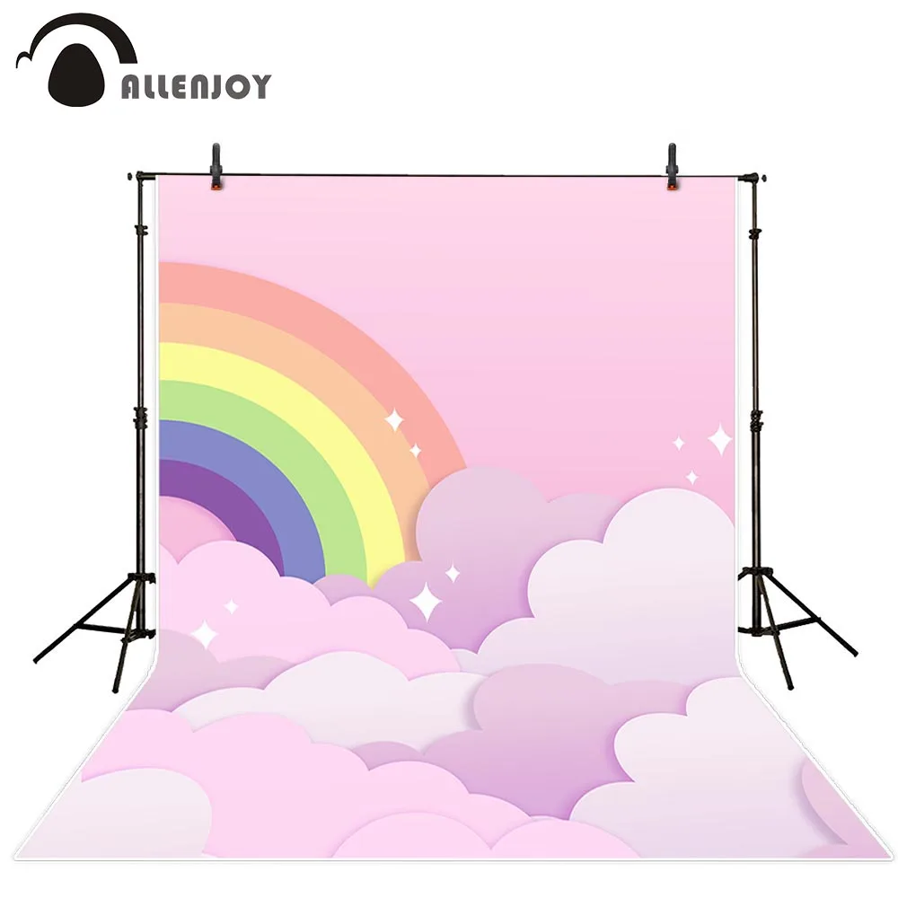 Allenjoy фон для фотосъемки розовый Радуга облако принцесса день рождения вечерние