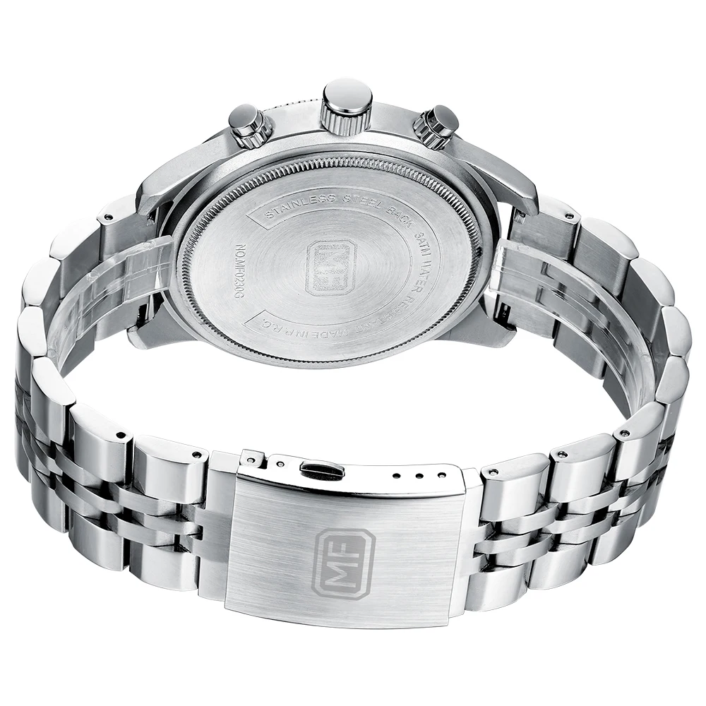 

MINIFOCUS Men Business Watch Top Luxury Brand Big Dial Man Steel Chronograph Quartz Wristwatch Date Male Clock Relogio Masculino