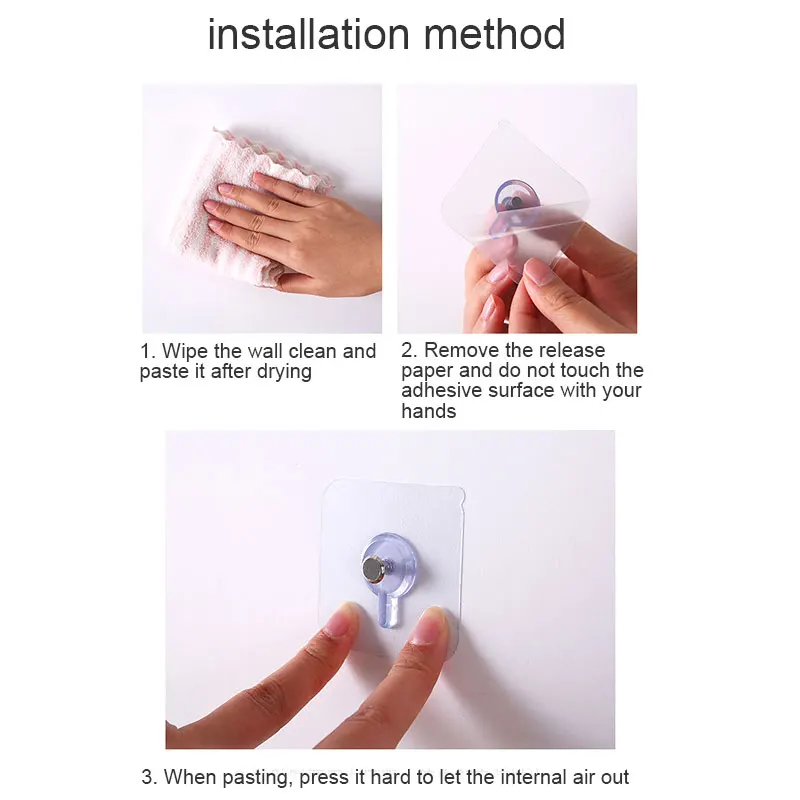 

1/6/10 Pcs PVC Wall-mounted Nails Practical Transparent Strong Adhesive Screw Wall Nail Wall Poster Stick Wall Hook J8