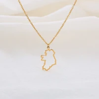 5 outline western europe world ireland map pendant chain necklace state geography country city island hometown necklace jewelry
