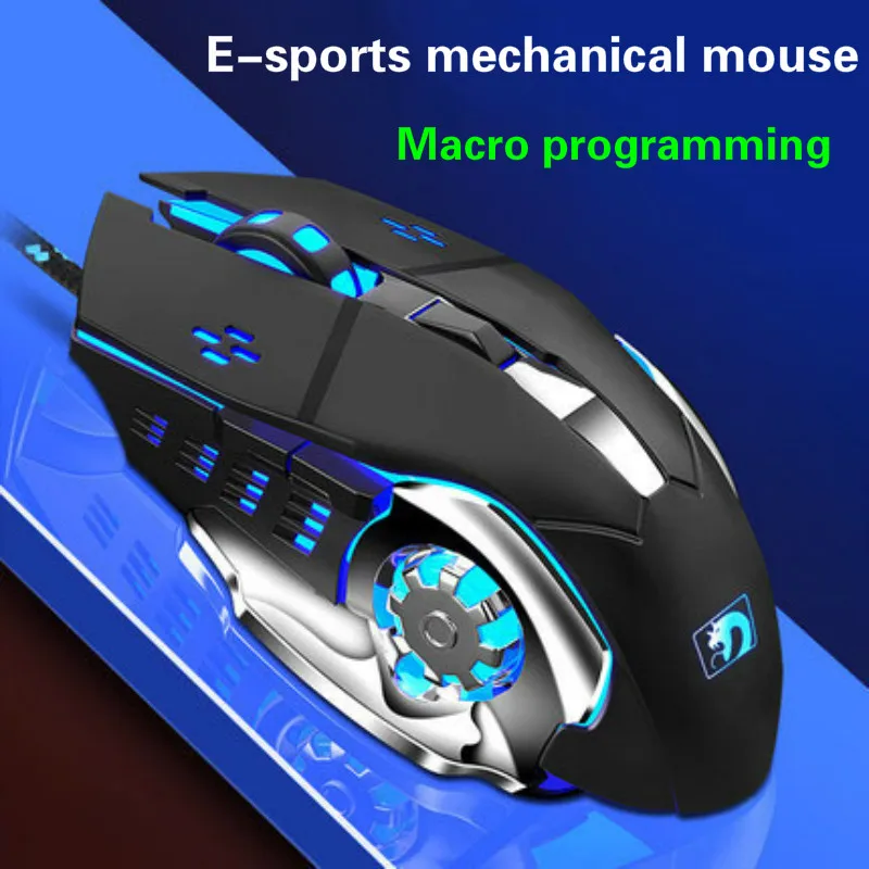 Профессиональная Проводная игровая мышь 2500 DPI дышащая подсветка светодиодная