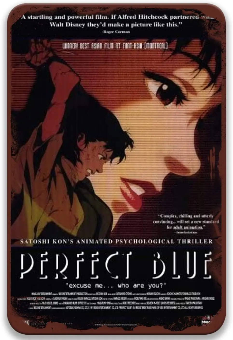 

TGDB Perfect Blue Tin Signs Vintage Movies Poster Plate Painted for Art Bar Bedroom Decor Home Wall 8x12 Inches