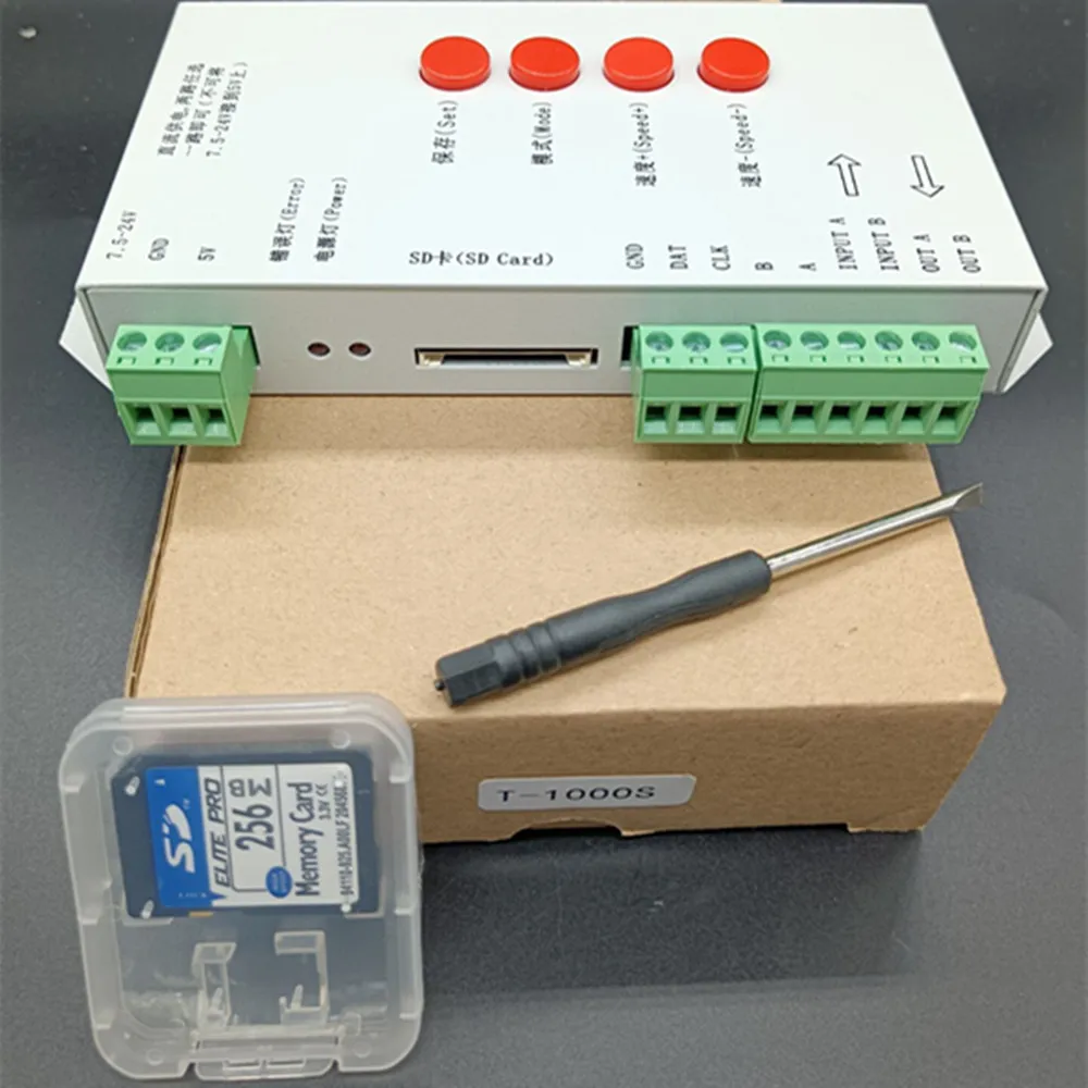 T1000S SD Card WS2801 WS2811 WS2812B LPD6803 LED 2048 Pixels Controller DC5~24V T-1000S RGB | Освещение