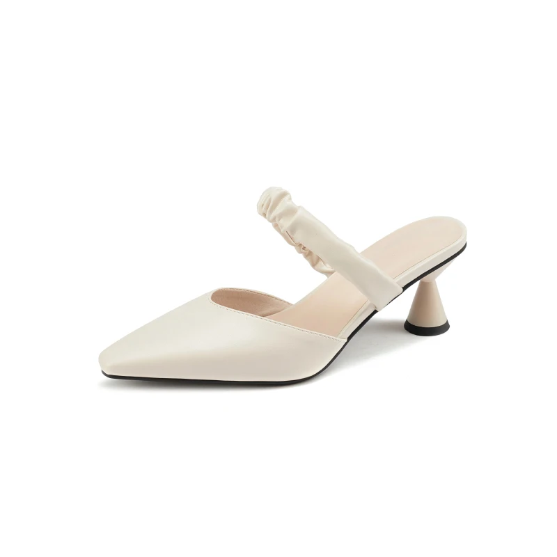 

New Baotou Half Slippers Ladies Korean Fashion Pointed High Heels Stiletto Slippers Pointed Single Shoes Thin High Heel Sandals