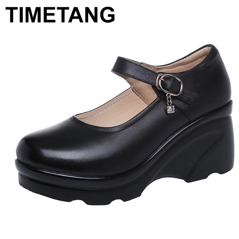 

TIMETANGFashion с украшением в виде кристаллов Свадебная обувь с пряжкой; Женские модельные туфли для невесты, женские туфли-лодочки на танкетке; Т...