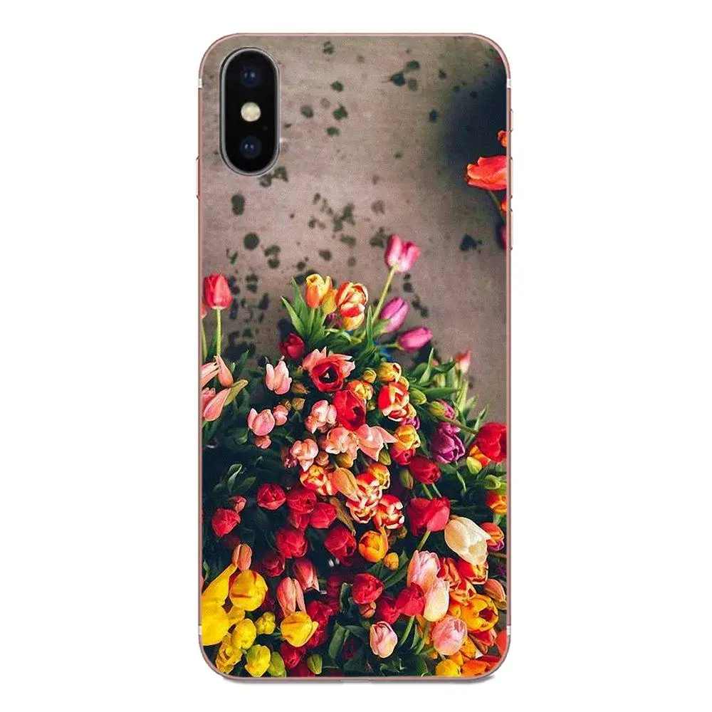 Красные синие весенние красочные тюльпаны цветок поле искусство для Galaxy J1 J2 J3 J330