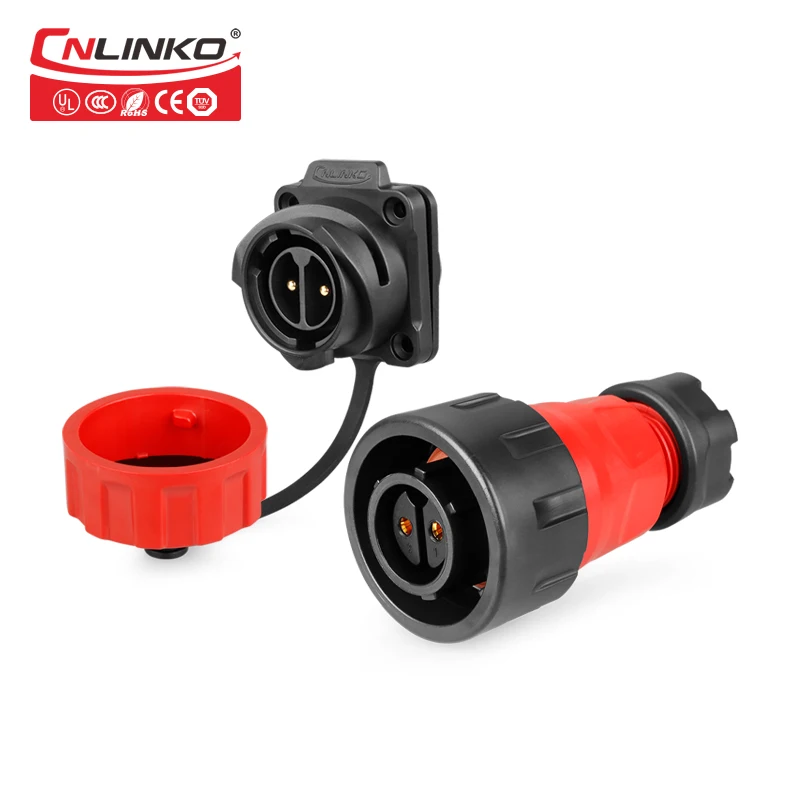 

Cnlinko M24 PBT Plastic 2Pin 500V 25A IP67 waterproof Connector Panel Mounts Electrical adapter Outdoor Cable for industrial Use