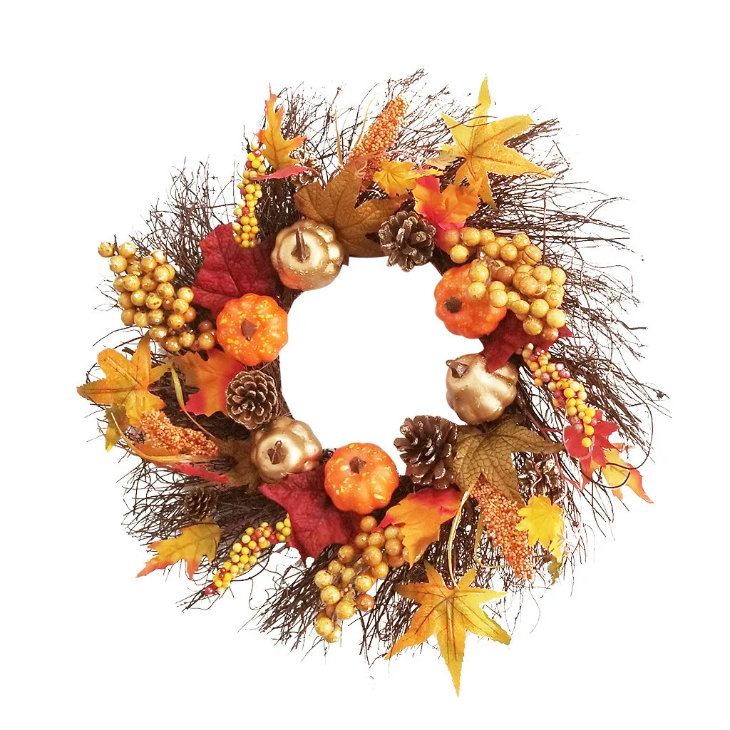 45 см Хэллоуин Урожай декоративный венок узор в виде кленового листа тыквы осени