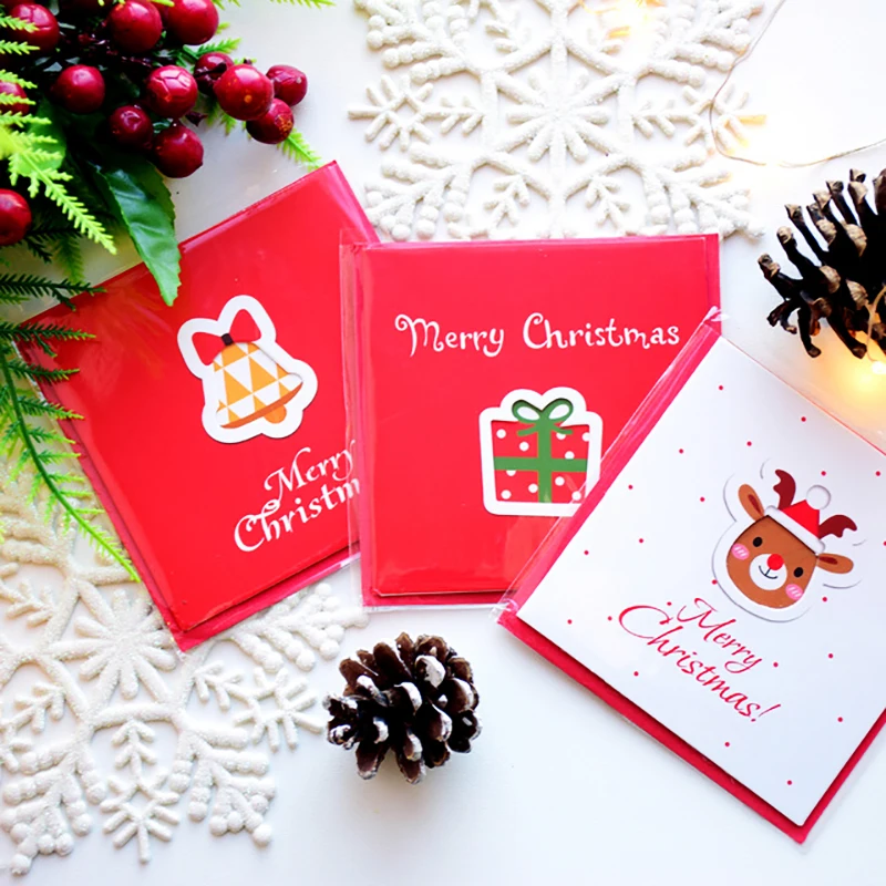 12 шт. милые мини поздравительные открытки креативная Рождественская елка