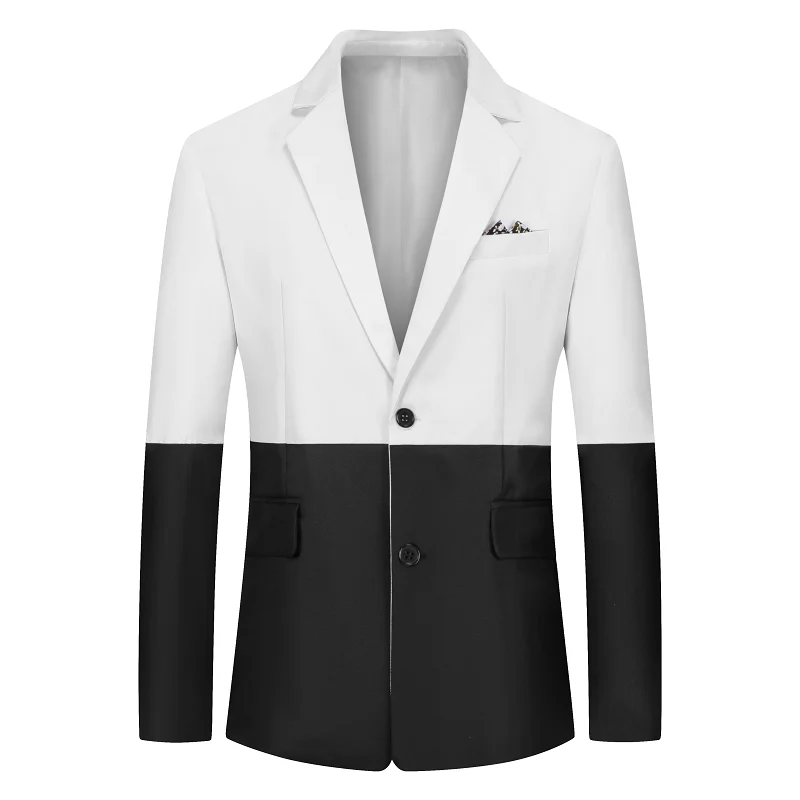 

Men's Blazer Korean Style Casual Slim Fit Suit Jacket Male Patchwork Fashion Two-tone Blazers Men Coat Terno Masculino M-3XL